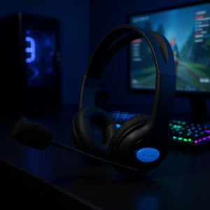 Auriculares para juegos con micrófono, sonido estéreo sobre la oreja para juegos de PC y chat - Product Image 3