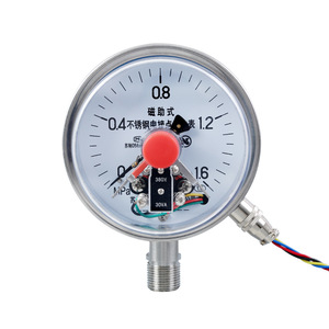 Manomètre de pression électrique à contact en acier inoxydable Yxc 100Bf, 100 mm, précision 1,6, connexion filetée assistée par aimant - Product Image 1