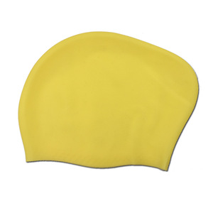 Gorro de natación de silicona para adultos con protección para los oídos, gorro de natación para cabello largo, gorros de natación de color degradado para deportes acuáticos - Product Image 3