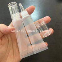 ISMAN Prêt à expédier – Tubes souples transparents en PE de 10 ml et 15 ml avec tête compte-gouttes, emballage cosmétique, vente en gros, logo personnalisé, directement de l'usine