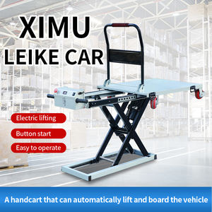 Электрическая подъемная тележка Ximulek для перемещения грузов, ножничного типа, с платформой, портативная гидравлическая ручная тележка, 300 кг - Product Image 3