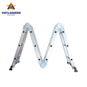 Échelle pliante polyvalente en aluminium à six articulations EN131 - 4x3 marches pour usage hôtelier, garantie 1 an par VIETLADDERS NVLG-43A - Product Image 1