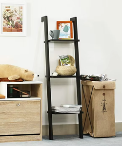 Mdf Wood Home Folding 4 to 5-tier <strong>Leaning</strong> <strong>Ladder</strong> Book <strong>Shelf</strong> Corner Storage <strong>Shelf</strong> - Product Image 5