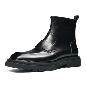 Zapatos Oxford de cuero británico para hombre, zapatos de cuero de vaca con plataforma, botines de negocios modernos. - Product Image 1