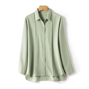 <span class=keywords><strong>Chemise</strong></span> à manches longues à revers de couleur unie pour femmes <span class=keywords><strong>Chemise</strong></span> en modal douce et fraîche <span class=keywords><strong>sans</strong></span> <span class=keywords><strong>repassage</strong></span> <span class=keywords><strong>Chemise</strong></span> de protection solaire pour femmes - Product Image 4