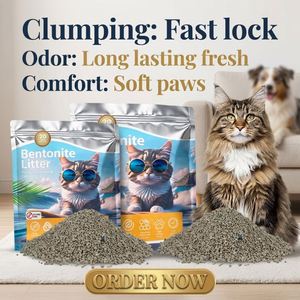 OEM ODM Wholesale Factory Price Grey <b>White</b> Ball Shape Bentonite Cat Litter Fast Clumping Low Dust Natural Clay Cat <b>Sand</b> - Product Image 1