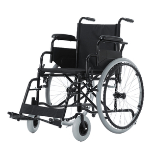 Sedia a Rotelle Pieghevole Manuale per Anziani e Disabili, Telaio in Acciaio, Braccioli Ribaltabili, Poggiapiedi Rimovibili, Cintura di Sicurezza - Product Image 2