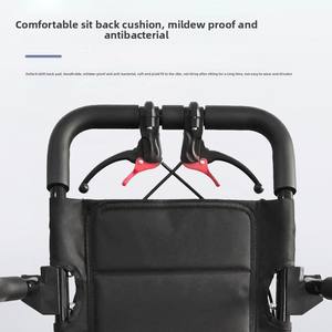 Portable Lightweight Travel Wheel <b>Chair</b> For Disabled People Functional <b>Manual</b> Folding Commode Wheelchair With <b>Reclining</b> Backrest - Product Image 2