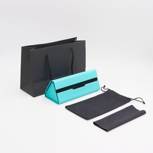 Gafas <span class=keywords><strong>de</strong></span> cuero triangulares plegables promocionales, funda <span class=keywords><strong>de</strong></span> gafas <span class=keywords><strong>de</strong></span> sol portátil <span class=keywords><strong>de</strong></span> peso ligero personalizada con logotipo personalizado - Product Image 3
