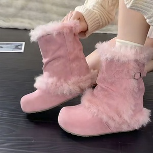 Millennial Style Fur Snow <b>Boots</b> Women 2026 New Winter Fur Lined Thick Cotton Warm Thick Sole Ankle <b>Boots</b> - Product Image 6