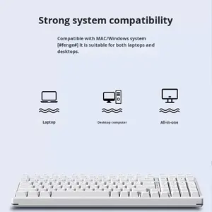 Para nuevo teclado mecánico USB con cable RGB retroiluminado portátil Compatible con interruptor azul oficina de negocios juegos en casa - Product Image 2