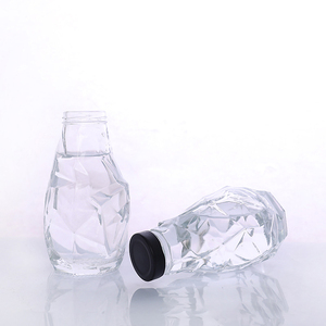 11oz 350ml Forma especial Reutilizable Bebida Vidrio Botellas de jugo Café Vino <span class=keywords><strong>Gin</strong></span> Botella de whisky con tapa giratoria de metal - Product Image 6