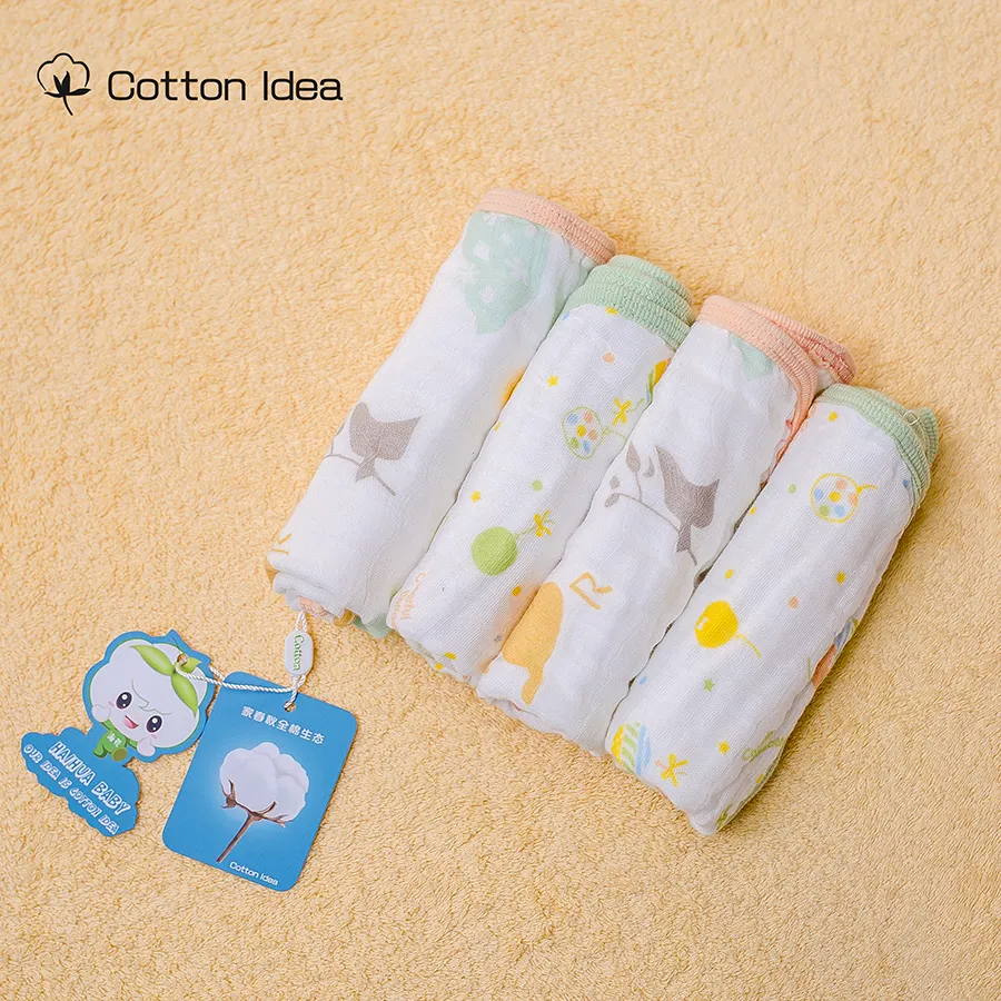 Amazon top New Born Infant 100% Cotton Small Square Scarf baby towel