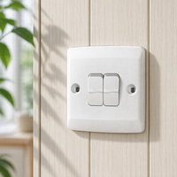 Interrupteurs muraux modernes PC White 2 gang 2 way House Application Light