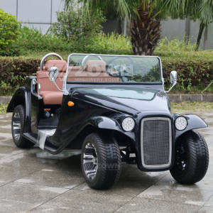ブラックコンバーチブル2人乗りゴルフモデルデザインミニクラシックカー人気ストリートファッション電気クラシックカー - Product Image 5