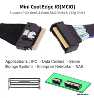 Câble électronique haute vitesse WSD MCIO 8i PCIe Gen5 85-Ohm, faisceau de câblage OEM personnalisé