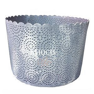 Elegant Grey Wash Hole Jali Iron Votive Holder for Poolside Decorative Item & Other Candle Holders Lanterns & Candle Jars - Product Image 4