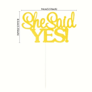 1pc ha detto sì <span class=keywords><strong>Topper</strong></span> <span class=keywords><strong>torta</strong></span> <span class=keywords><strong>per</strong></span> festa nuziale di fidanzamento doccia di nozze proposta di addio al nubilato <span class=keywords><strong>torta</strong></span> decorazioni forniture - Product Image 3