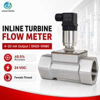 Débitmètre à turbine à filetage interne en acier inoxydable/alliage d'aluminium DN20-DN80 avec sortie 4-20mA