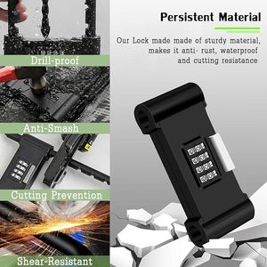 YH3683 Serrure à combinaison à 4 chiffres avec haute durabilité et fonction anti-vol. Serrure à code de sécurité en forme de U - Product Image 6