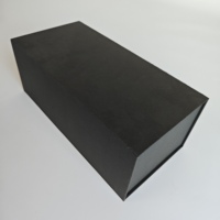 Boîte cadeau en carton rigide noir personnalisée, fermeture magnétique, emballage oblong pour parfum, artisanat, cadre photo
