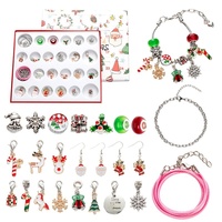 Kit de bijoux créatifs DIY pour enfants, bracelet en forme de cœur, format calendrier 24 cases, finition argentée, le plus vendu