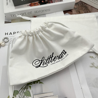 Pochette Cadeau Rectangulaire en Toile de Coton Sergé avec Cordon de Serrage pour Rangement de Maquillage (Eyeliner, Sourcils, Rouge à Lèvres, Poudre Compacte)