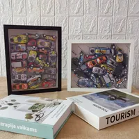 Kotak Penyimpanan & Pajangan Bingkai Foto Bunga Persegi Panjang MDF Modern Custom Berkilau Ramah Lingkungan Tahan Lama Buatan Tangan Grosir untuk Koleksi Mainan