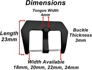 Black Color Wide Thick Stainless Steel Buckle Set For Mm Mm Mm Mm Watch Straps Bands <b>Purses</b> Bags Hardware - Product Image 4