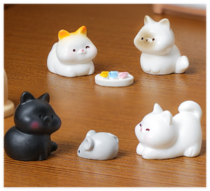 Bán Buôn Kawaii Dễ Thương Phim Hoạt Hình Thu Nhỏ Trẻ Em Đồ Chơi Nhựa Nhựa Chuột Cá Lâu Đài Mèo Bức Tượng Nhỏ May Mắn Đen Vườn Động Vật Hình - Product Image 4