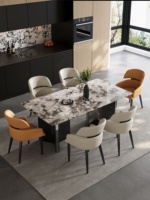 Table à manger rectangulaire moderne en marbre naturel italien de luxe pour la maison et l'hôtellerie