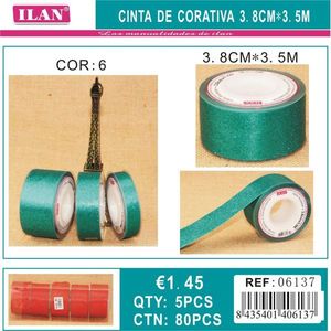 เทปตกแต่งอิลัน 3.8 ซม. x 3.5 ม. สีเขียว สำหรับงานประดิษฐ์และตกแต่ง - Product Image 3