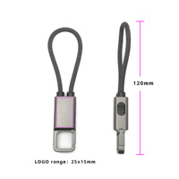 Kabel Pengisi Daya USB-C Portabel dengan Gantungan Kunci, Kawat Terjalin & Cangkang Paduan Seng, Pengisian Cepat 60W, USB-C ke USB-C dengan Fungsi Sinkronisasi Data