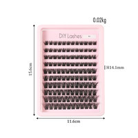 Lot de 120 faux cils en grappe de tournesol, kit DIY pour cils en grappe, cils naturels effilés à bande fine