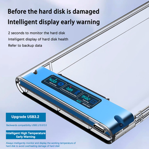 Caja de disco duro móvil con pantalla Digital, carcasa transparente Hdd SSD, 2,5 pulgadas, USB3.2, SATA, SSD de estado sólido, maquinaria con pantalla - Product Image 3