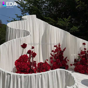 LEDA Hot Sale Outdoor Wedding Party Event Decor White Large Metal Backdrop S-Shaped Wrought <b>Iron</b> Backdrop Stand for Drapes - Product Image 2