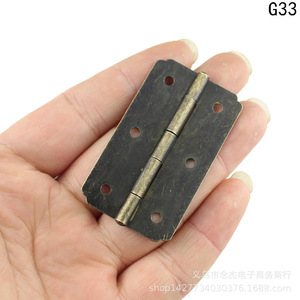 Bisagra de latón antiguo de 55x32 mm, 6 orificios, 180 grados, para caja de madera G33 - Product Image 3