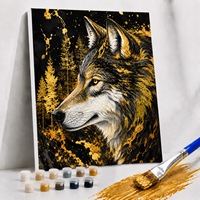 Peinture à l'huile DIY Paintboy, peinture par numéros, thème animal, style moderne, toile en coton, ensemble d'art avec peintures dorées pour enfants, kit cadeau