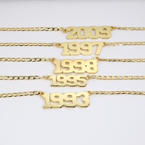 Alphabet Letters Custom 925 Sterling Silver <strong>Jewellery</strong> 18K <strong>Yellow</strong> Gold Plated Jewelry Name Initial Necklace for Lady - Product Image 5