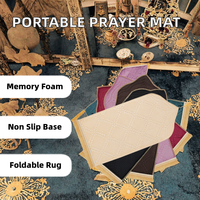 Tapis de prière musulman moderne en polyester, pliable, rembourré en mousse à mémoire de forme, antidérapant, portable, vente en gros