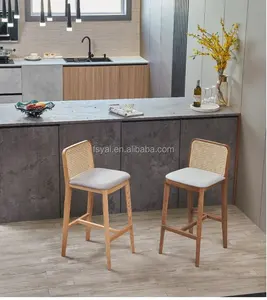 Perabot Dapur Restoran Kayu Modern Kursi Tinggi Meja Bangku Bar Kursi untuk Dapur