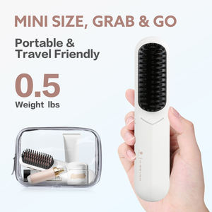 Mini <span class=keywords><strong>cepillo</strong></span> eléctrico inalámbrico recargable Usb de iones negativos portátil, alisador de pelo inalámbrico, peine sustituto para <span class=keywords><strong>Tymo</strong></span> - Product Image 6