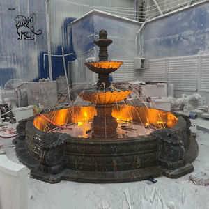 Fontaine <span class=keywords><strong>de</strong></span> <span class=keywords><strong>jardin</strong></span> classique à un seul niveau, en granit gris sculpté à la main, avec finition en forme d'ananas, pour cour, villa, aménagement paysager - Product Image 2