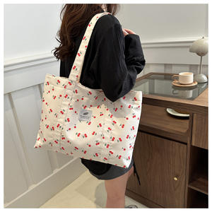 大容量可爱樱桃草莓印花休闲尼龙美学手提包春季新款时尚单肩腋下包 - Product Image 6