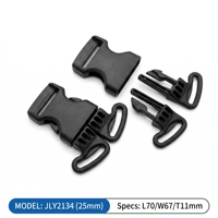 Boucle de ceinture de sécurité de rechange 25 mm en plastique noir, professionnelle, classique, 2 voies, robuste et durable, pour siège auto bébé et sac de voyage