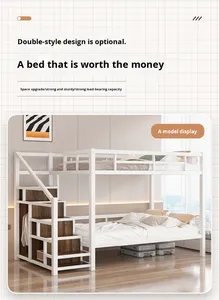 Giường tầng hiện đại cỡ King dành cho nữ sinh, khung kim loại và gỗ, giường ký túc xá cho trường học hoặc căn hộ Meida MD-GLC03, có thang, dùng cho thương mại - Product Image 5