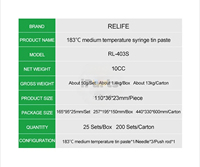 IParts Relife RL-403S pâte à souder 183 température moyenne température pâte à souder Flux 10CC étain liquide BGA flux de soudure