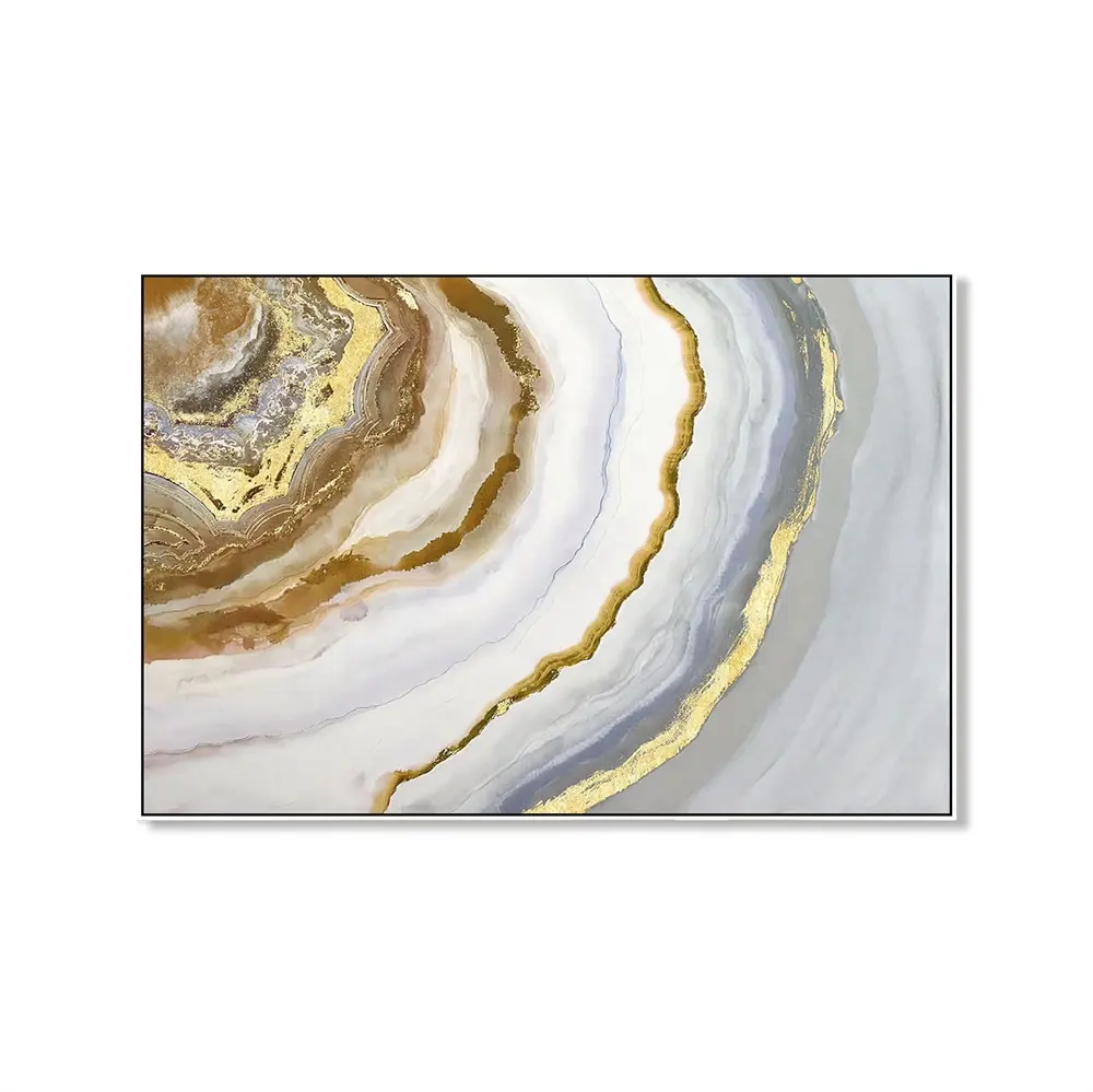 Abstract Art Picture Oil Painting Foil Canvas with Golden Wall Decor Modern Art Oil Painting
