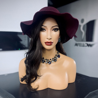 Modèle de tête de femme JOJO FRP, tête féminine sexy avec seins, perruque, chapeau, lunettes, accessoires de présentation, mannequin poupée à vendre