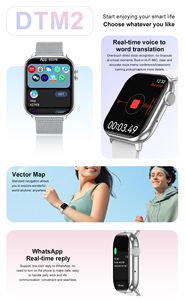 Montre intelligente GPS DT M2 Téléchargements <span class=keywords><strong>APP</strong></span> Écran AMOLED 1.85 pouces Montre dynamique Visage BT Appel Surveillance de la fréquence cardiaque Montre intelligente sportive - Product Image 2